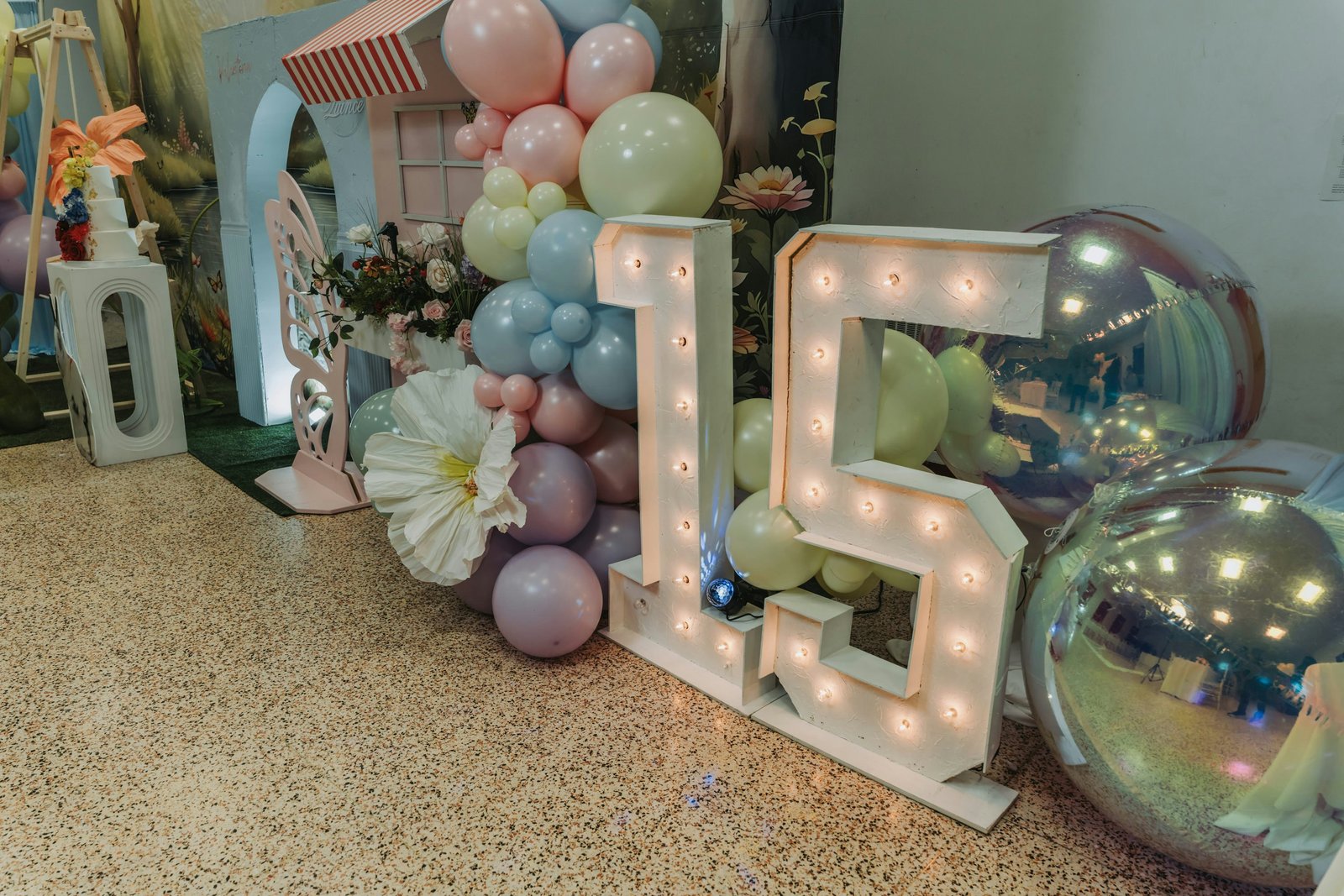 Lit number photo spot