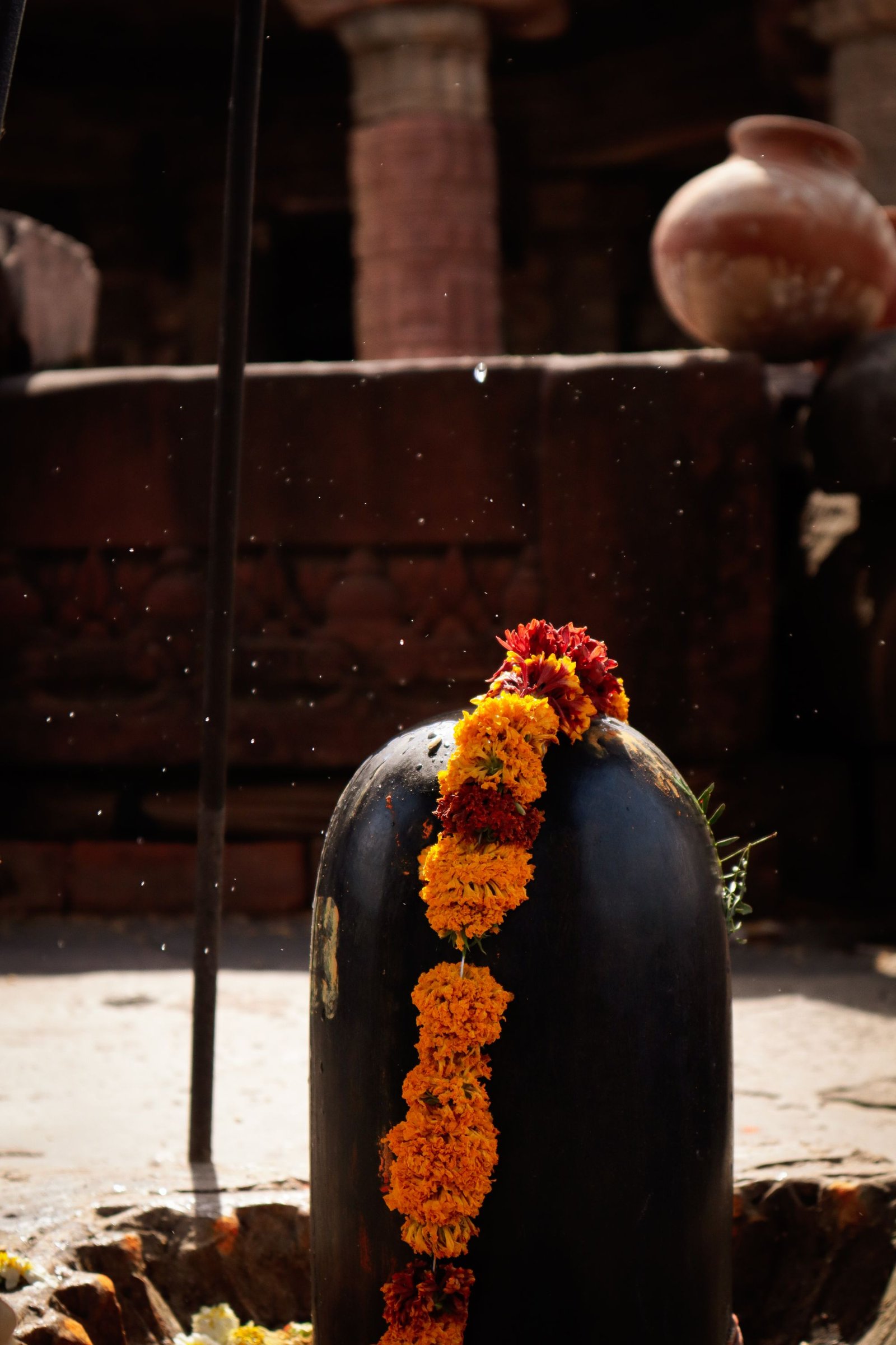 Temple marigold garland