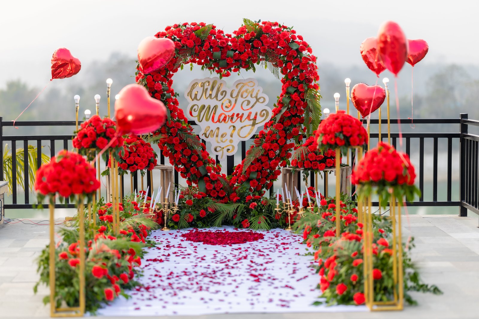 Engagement rose heart
