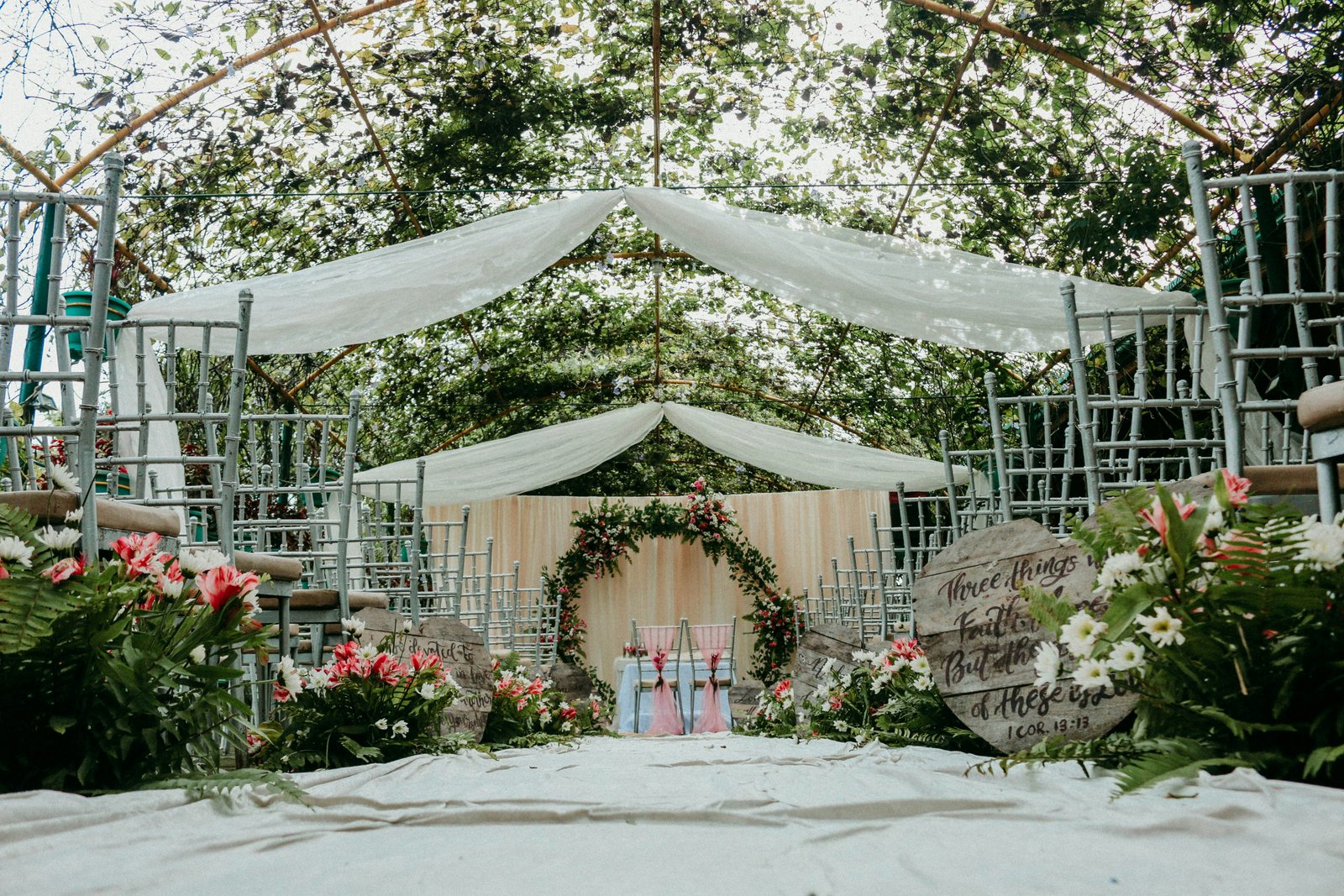 Garden wedding ceremony
