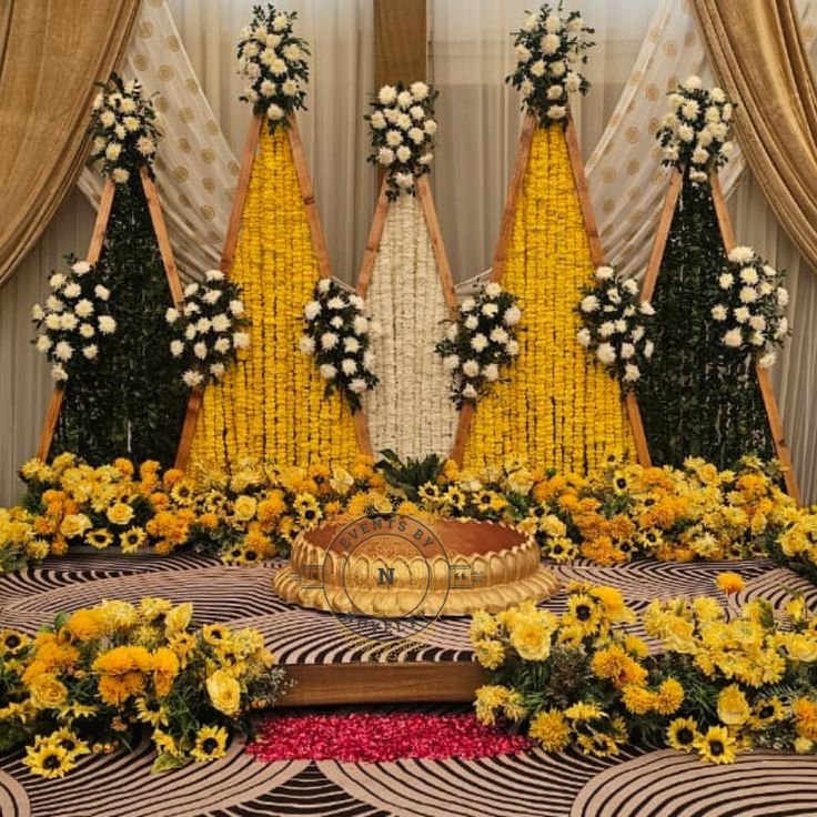 Marigold floral backdrop