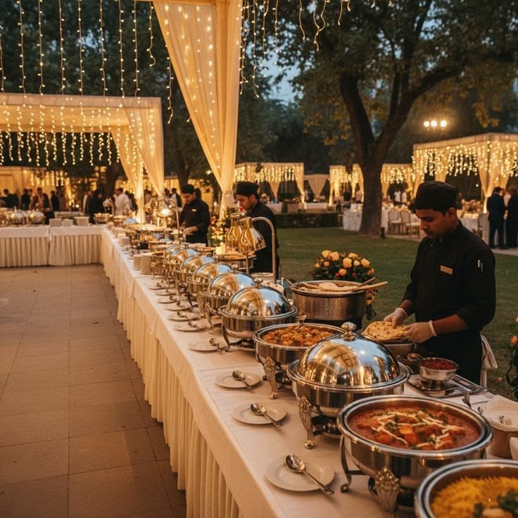 Buffet under lights