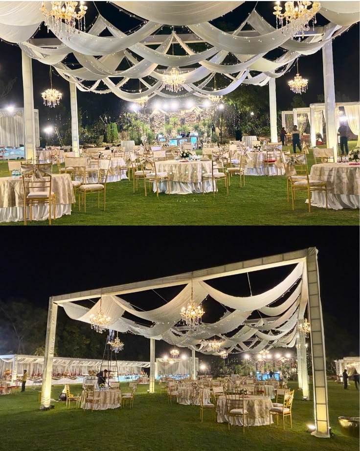 Chandelier lawn dinner
